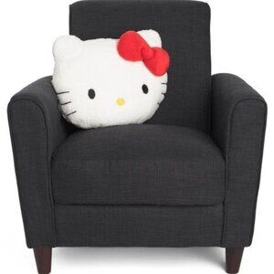 NEW Hello Kitty Head Plush Pillow White with Red Bow NWT